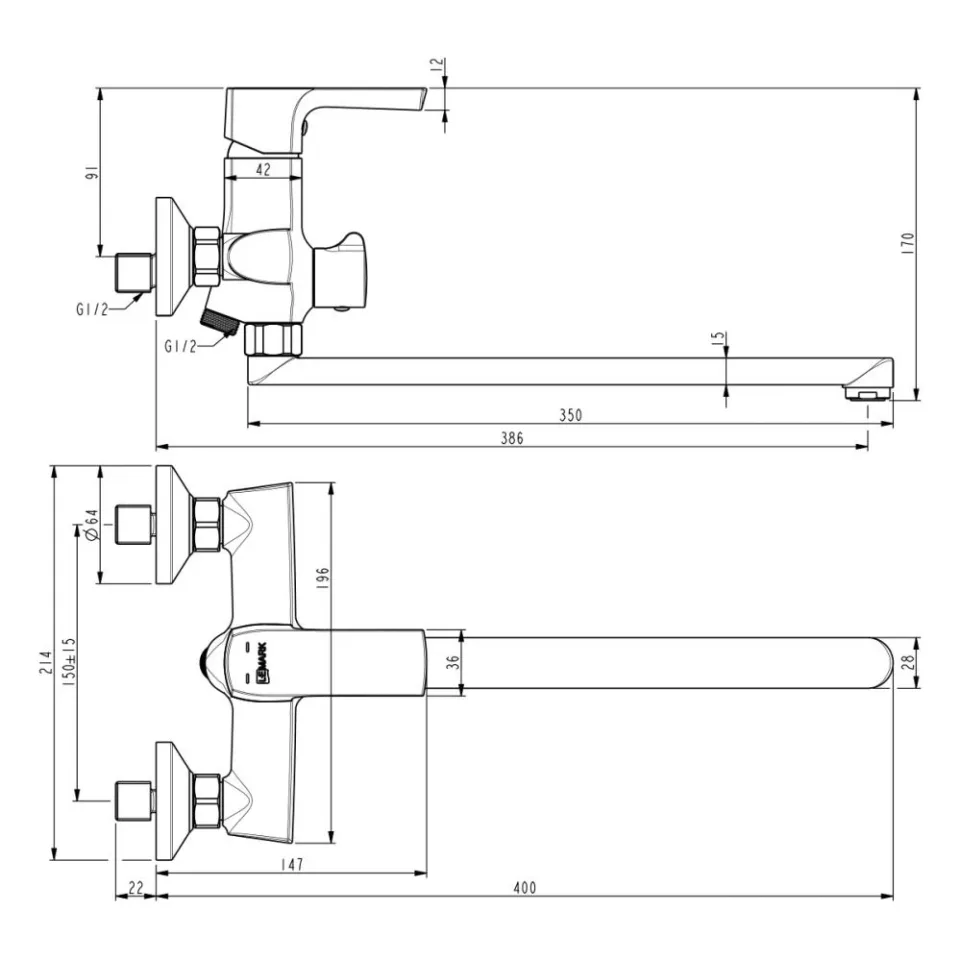 Смеситель Lemark Ursus LM7251BL универсальный черный