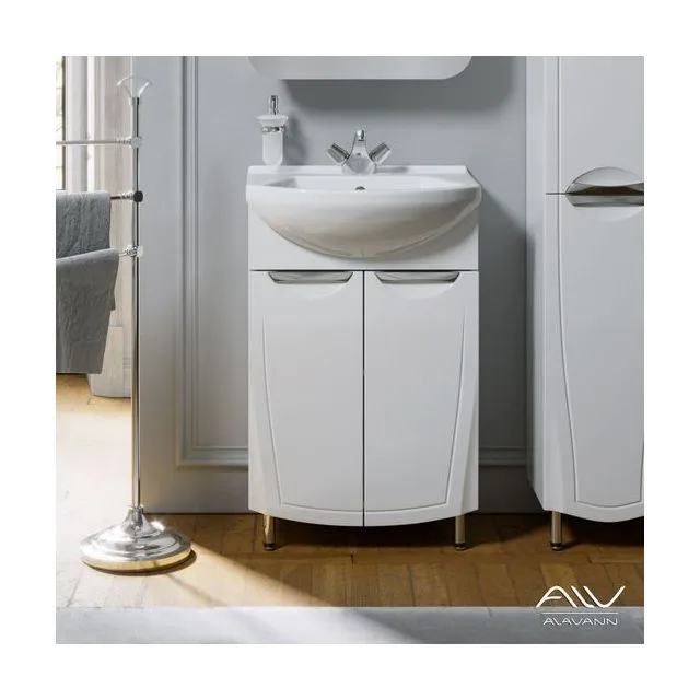 Тумба с раковиной Alavann Monaco 55 АТ-1601-0550-02 белая напольная