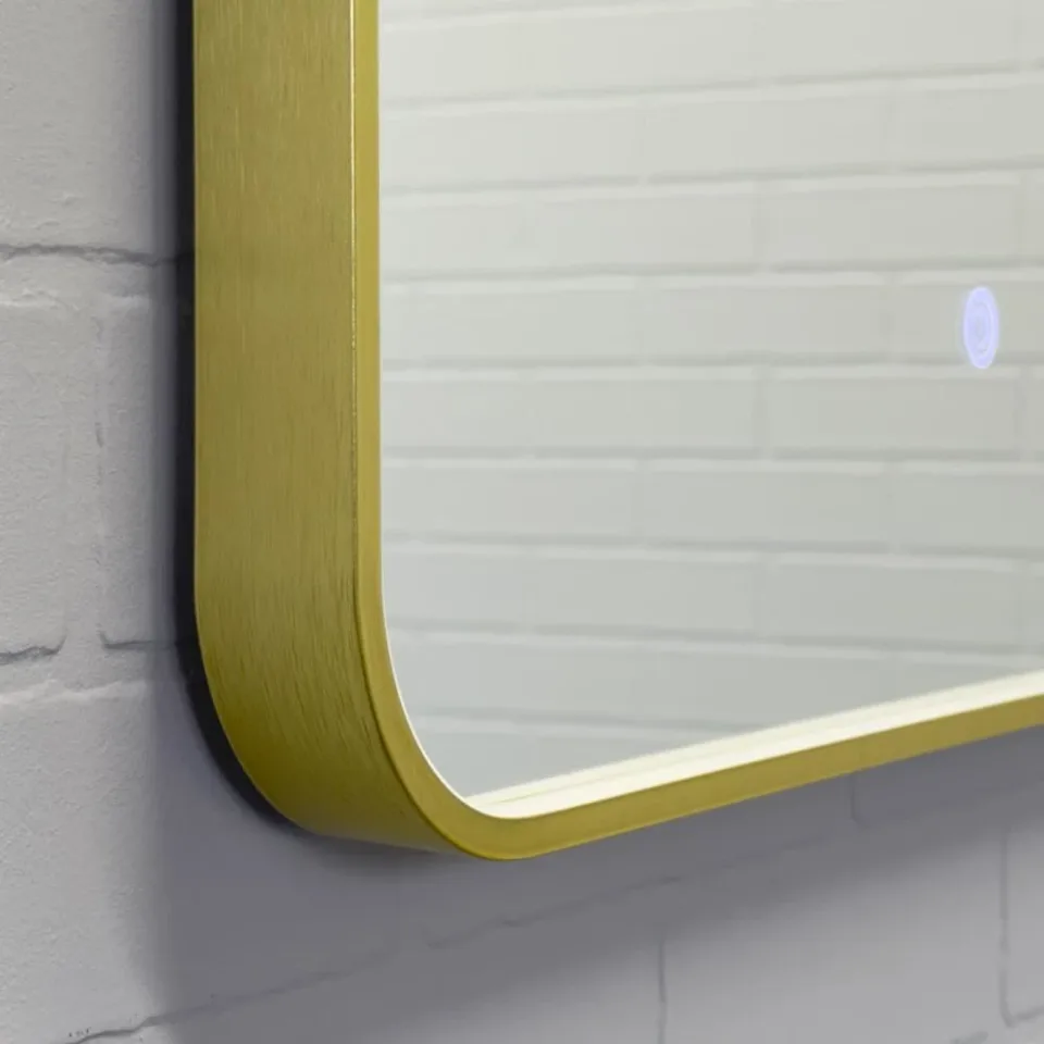 Зеркало Comforty Сириус 60 LED-подсветка, в золотой алюминиевой раме, теплый свет, сенсор