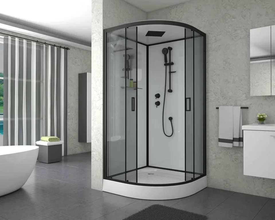 Душевая кабина Niagara Premium NG-6902-01 BLACK (100х100х210) низкий поддон(16 см),черный,стекло тонированное,4 места