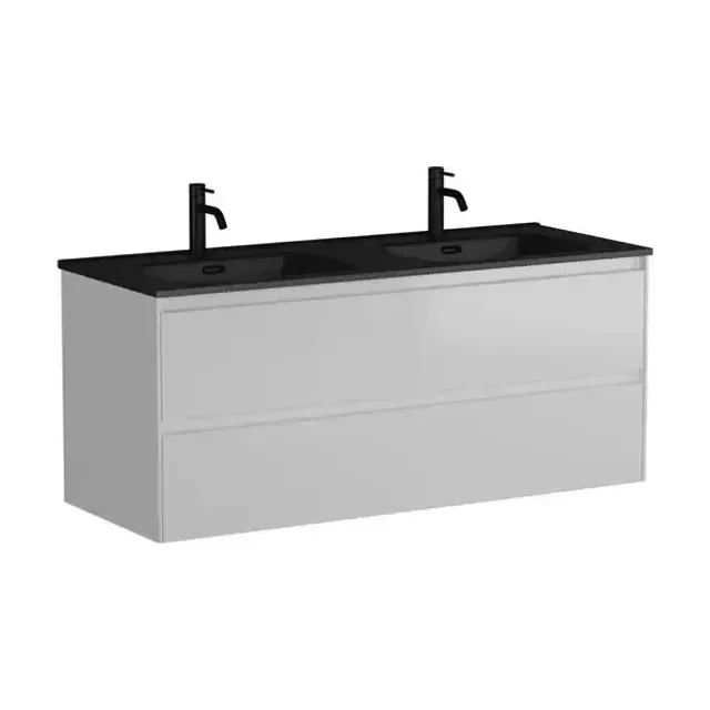 Тумба с раковиной Sancos Cento 120 белая глянцевая двойная CN7004MB рак