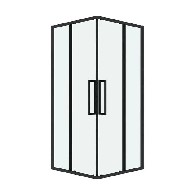 Душевое ограждение Grossman Cosmo 300.K33.02.9090.21.00 (90х90х195) квадрат,раздвижная,черный матовый,стекло прозрачное