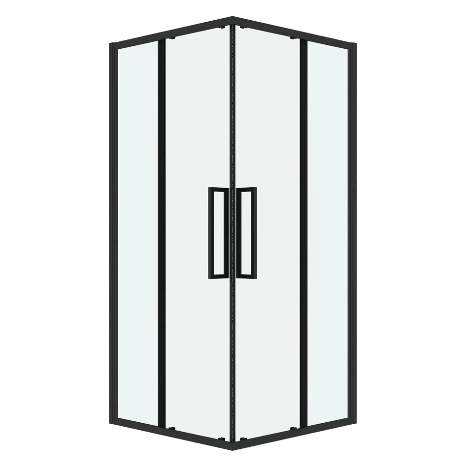 Душевое ограждение Grossman Cosmo 300.K33.02.9090.21.00 (90х90х195) квадрат,раздвижная,черный матовый,стекло прозрачное, 1 место