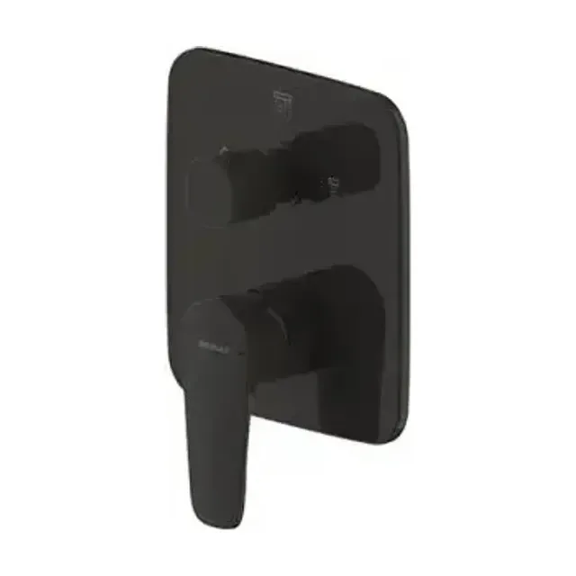 Смеситель Bravat Source Black (PB8173218BW-3-ENG+D969BW-B-ENG) для ванны и душа скрытый монтаж (3-функц) черный матовый (комплект)