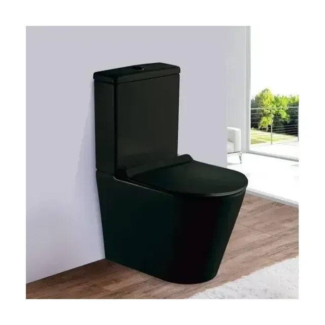 Унитаз-компакт Esbano Alagon-С 38,5*64 Matt Black безободковый с крышкой-сиденьем микролифт Slim