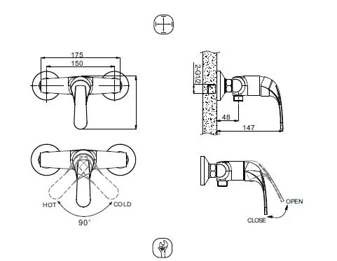 Смеситель Bravat Fit F9135188CP-01-RUS для душа