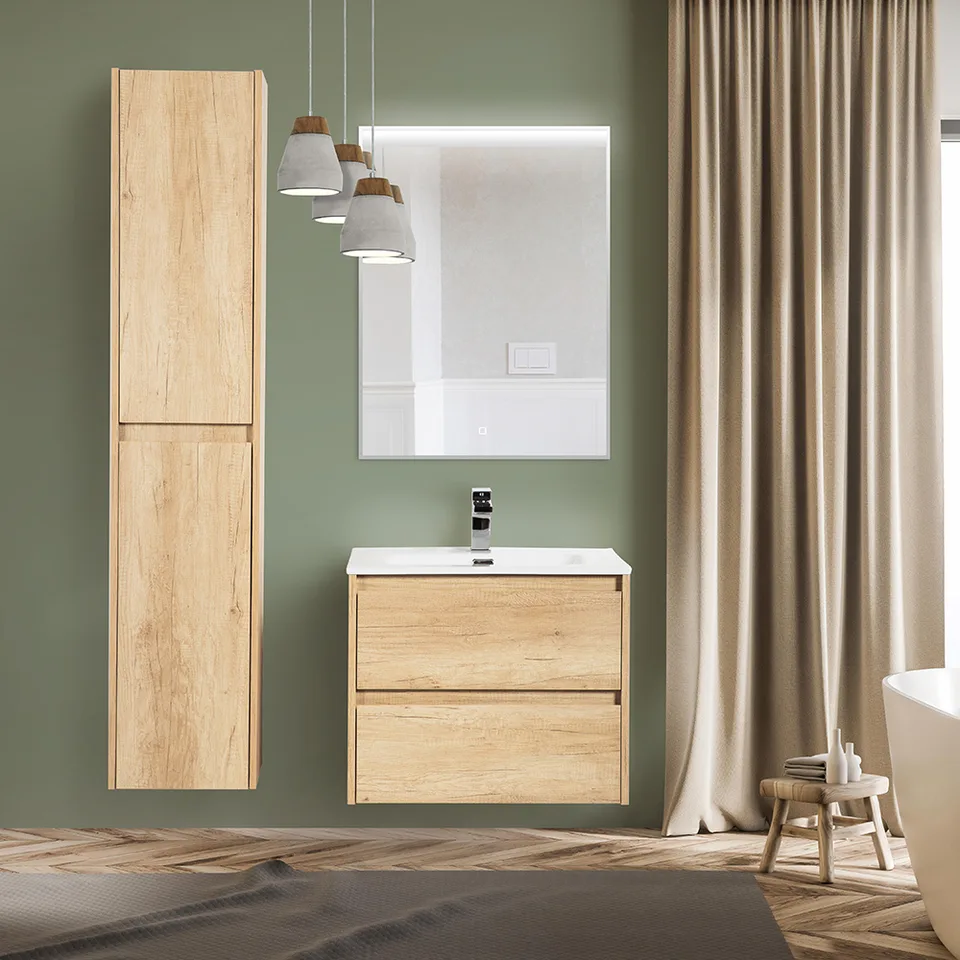 Шкаф подвесной BelBagno KRAFT-1600-2A-SC-RNN-L Rovere Nebrasca Natur, левый