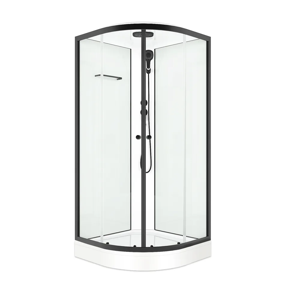 Душевая кабина Domani-Spa Delight Slim 99 (90х90 см) Black Accents — белые стенки, прозрачные стекла