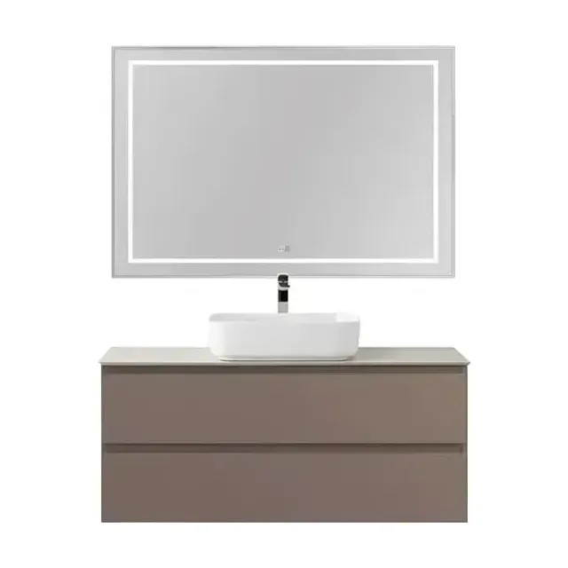 Комплект мебели BelBagno Крафт (Kraft) 120 с двумя ящиками бежевый матовый (столешница цемент)