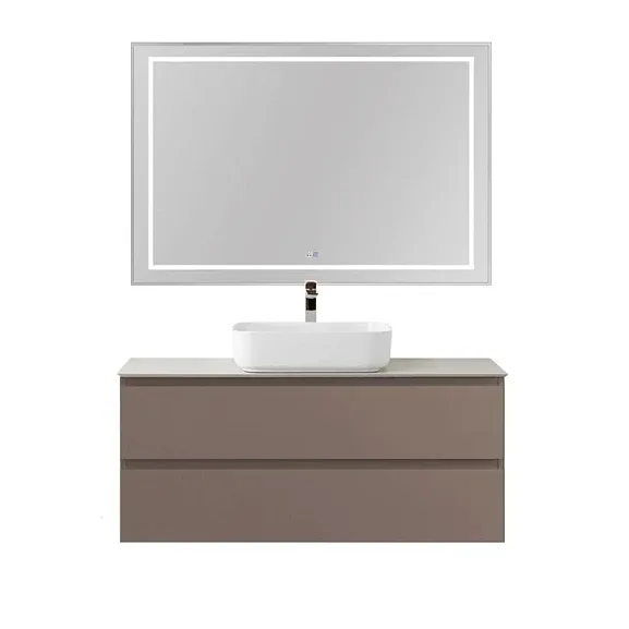 Комплект мебели BelBagno Крафт (Kraft) 120 с двумя ящиками бежевый матовый (столешница цемент)