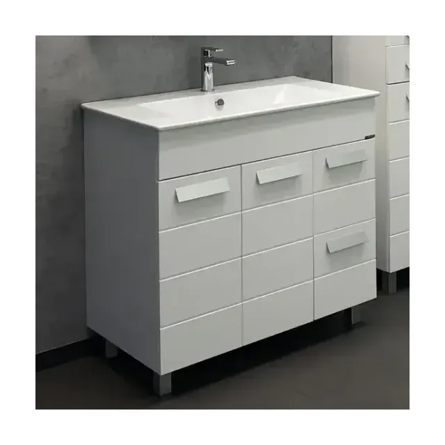 Тумба с раковиной Comforty Модена М 90 белый матовый (раковина Quadro 90)