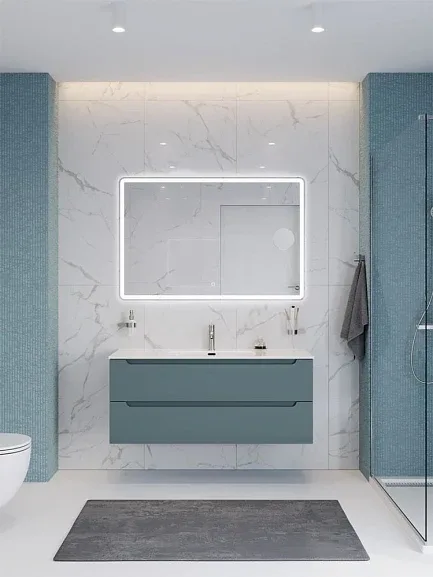 Тумба с раковиной BelBagno Этна (Etna) 120 голубая матовая (раковина BB1200ETL)