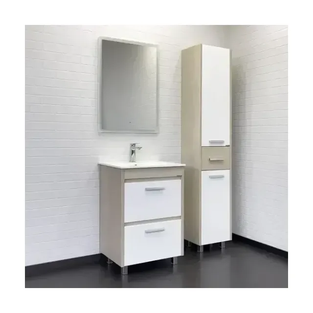 Комплект мебели Comforty Тулуза 60 белый глянец/сосна лоредо (раковина Comforty 60E)