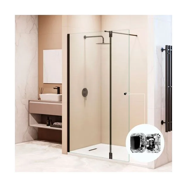 Душевая перегородка RGW WA-054B (WA-010B + Z-072B) — 1100, прозрачное, профиль черный