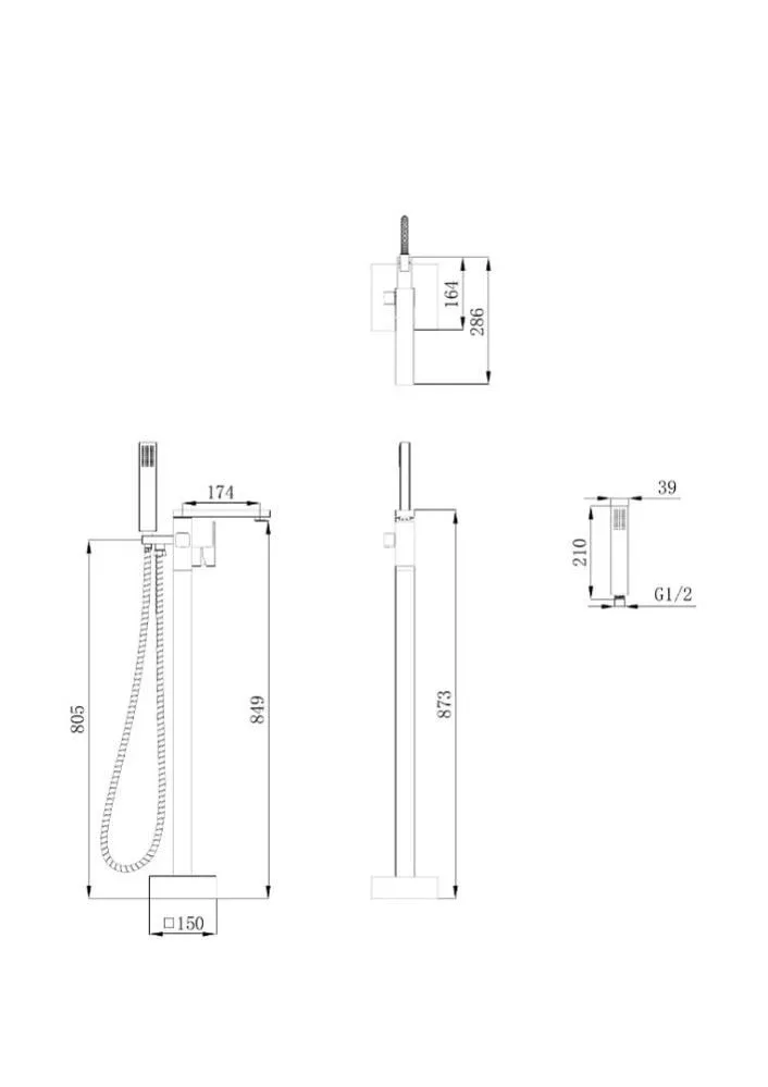 Напольный смеситель Boch Mann Albano Brush Nickel BM8924 матовый никель