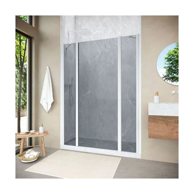 Душевая дверь Vegas-Glass EP-2F NOVO 160×200 см, белый, стекло графит
