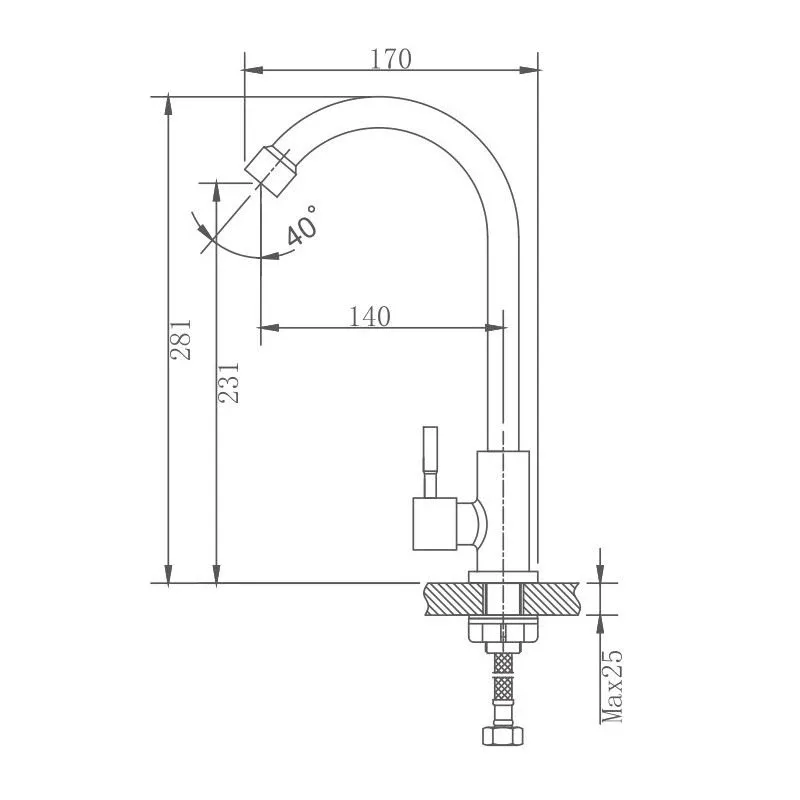 Кран без смешивания Haiba HB4183 сатин