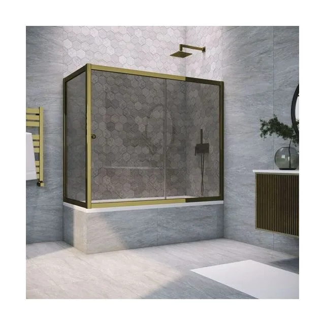 Шторка на ванную ZV+ZVF TUR NOVO 180*85 05 07, профиль бронза, стекло графит
