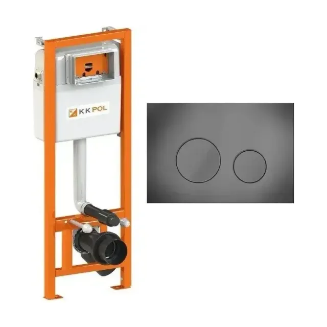 Инталляция для унитаза KKPol Economic ZSP/M400/0/K (350/ZPW/400-00-E0) 112*40*15,5 с кнопкой титан