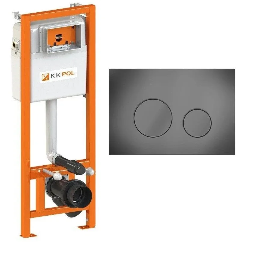 Инталляция для унитаза KKPol Economic ZSP/M400/0/K (350/ZPW/400-00-E0) 112*40*15,5 с кнопкой титан