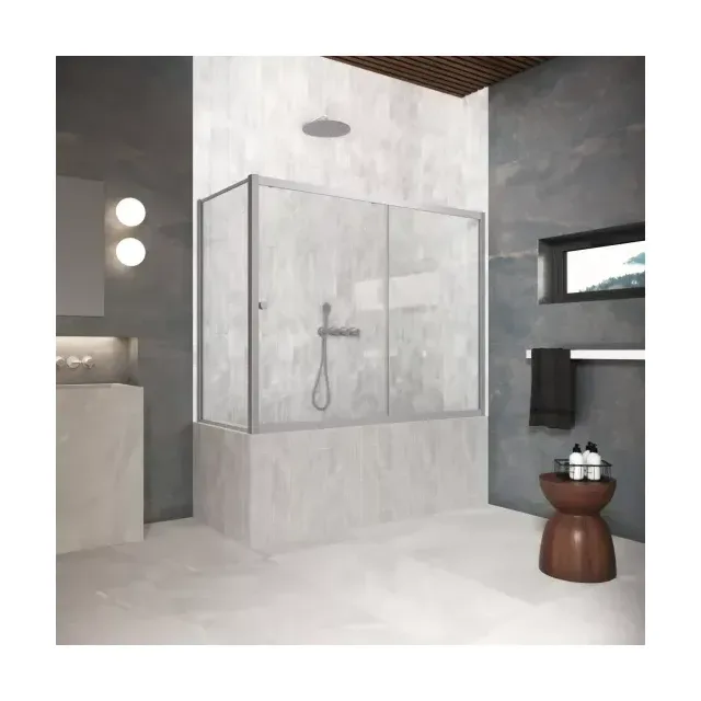 Шторка на ванную ZV+ZVF Protec 170*85 07 01, профиль матовый хром, стекло прозрачное