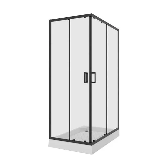 Душевое ограждение Niagara Nova NG-6811-08ВLACK (120х90х195) прямоугольник,черный,двери раздвижные,стекло прозрачное
