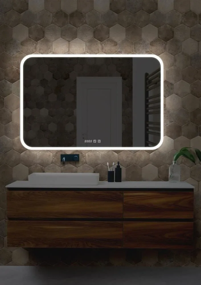 Зеркало Silver Mirrors Стив-3 120*80 с Led-подсветкой сенсорный выключатель и часы