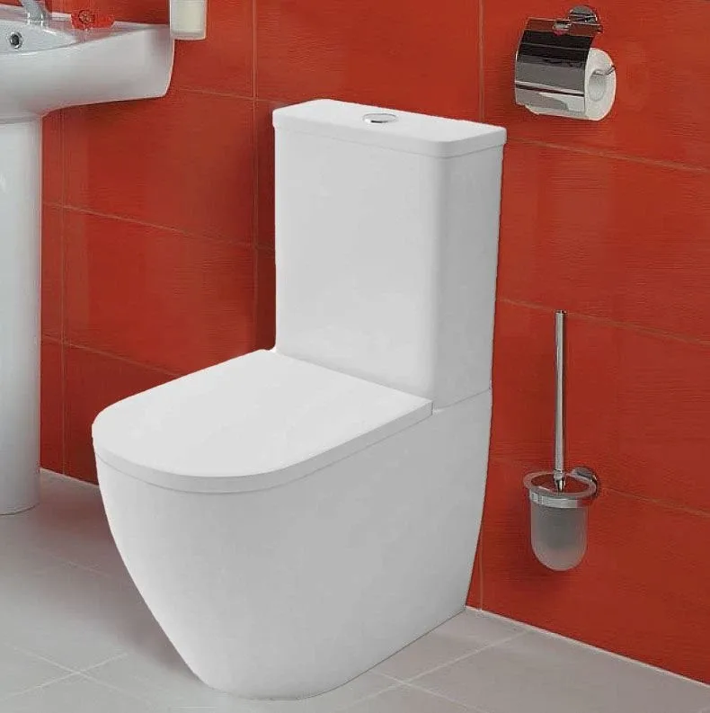 Унитаз-компакт Azario Renda 34*62 безободковый с крышкой-сиденьем микролифт