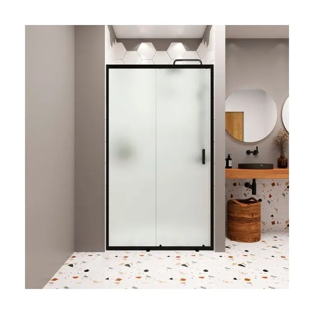 Душевая дверь в нишу Domani-Spa DoorCube 100, 100×190 см, сатин-матированное стекло, графитовый профиль, без поддона