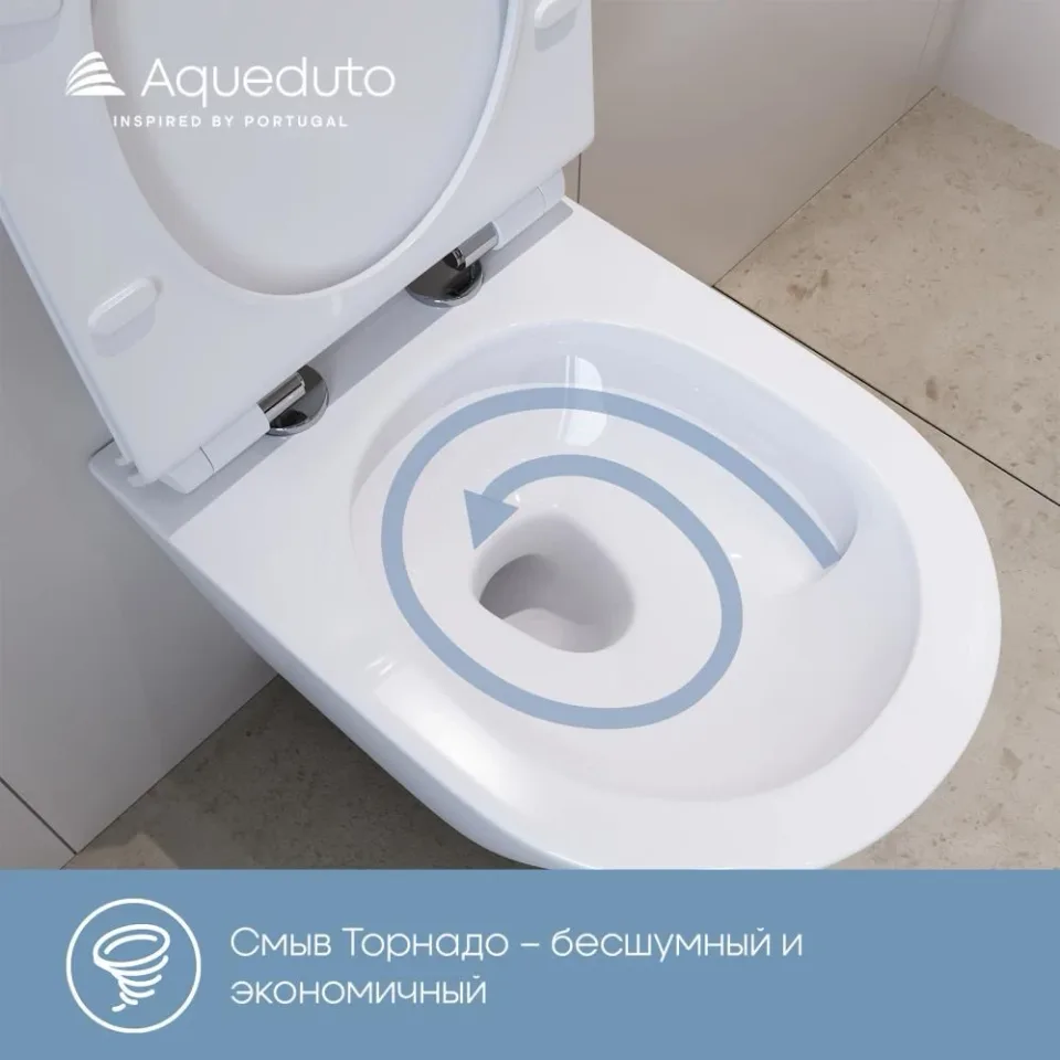Комплект инсталляции Aqueduto Техника Ново (TECNICA Novo) с безободковым унитазом Коне (Cone) Торнадо белый глянец, клавиша смыва Циркуло (CIRCULO) черная матовая