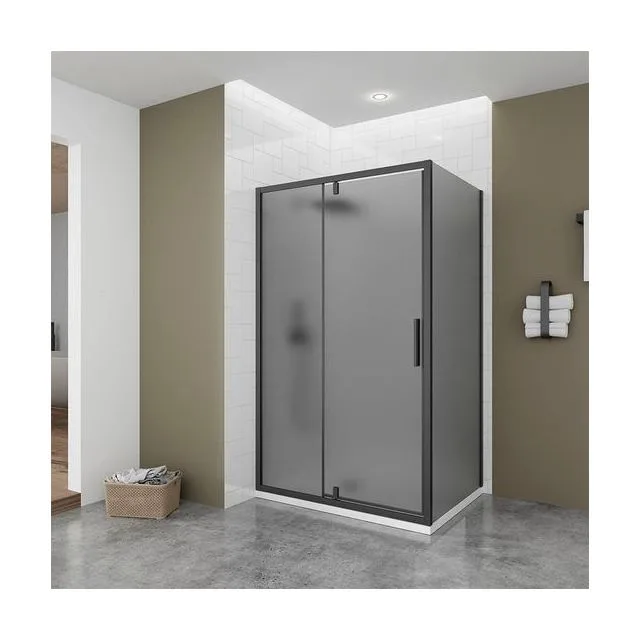 Боковая панель Veconi Ottimo SP B, 700х1900 черный матовый, стекло тонированное матовое