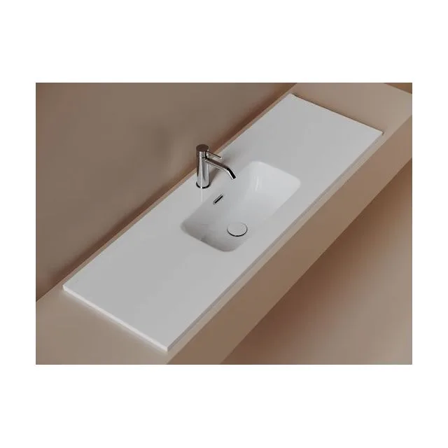 Раковина из сантехнического фарфора Ceramica Nova Компакт (Compact) 121 см CN7028 накладная цвет белый
