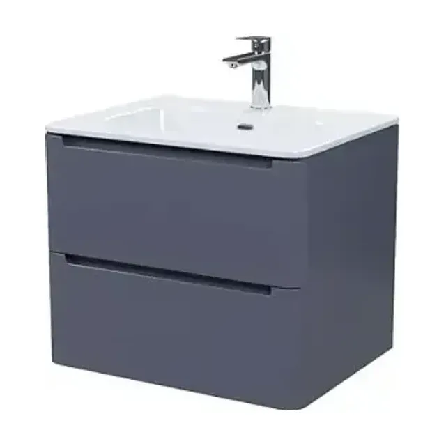 Тумба с раковиной Iddis Эдифис (Edifice) 60 темно-серый софт-тач (Soft Touch) (тактильный матовый) подвесная