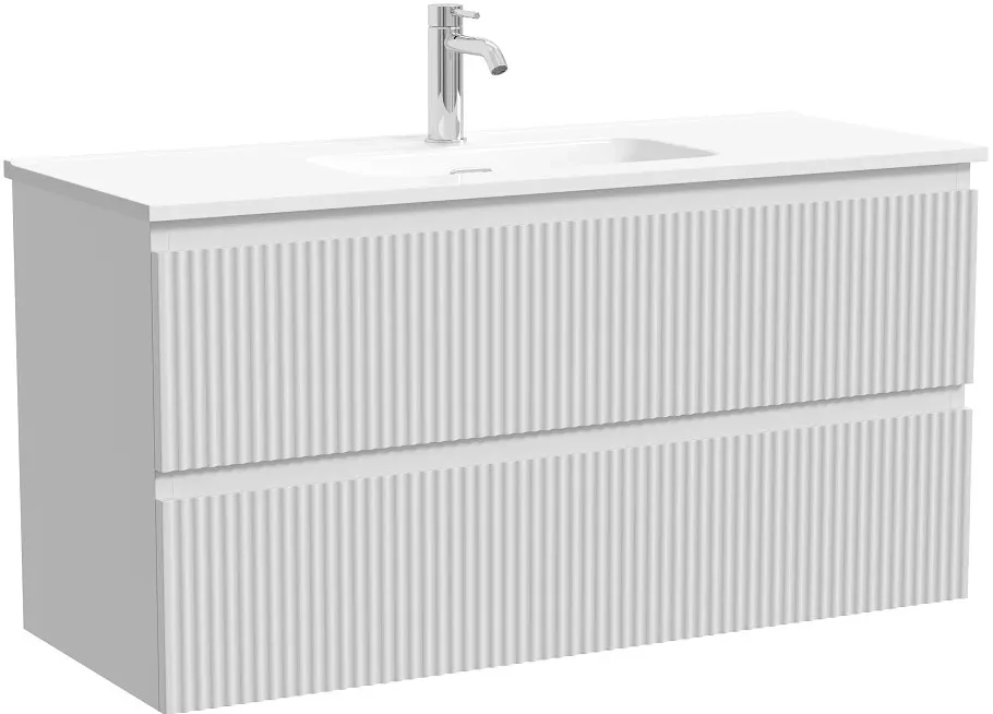 Тумба под раковину Sancos Сноб Р 390 (Snob R 390) 100 см SNR100/39W настенная универсальная 2 ящика