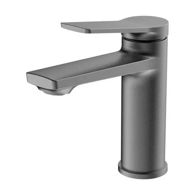 Смеситель для умывальника AVRORA JETT монолитный, цвет оружейная сталь