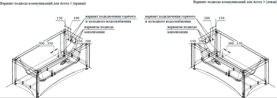 Чаша ванны Агата 175х75