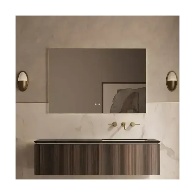 Комплект мебели Vincea Люкс (Luxe) 140 натуральный орех (раковина натуральный мрамор черный Версаче (Versace) правая)