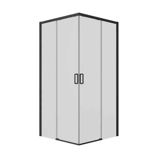 Душевое ограждение Ambassador Queen 11011204Black (100х100х200) квадрат,черный,стекло прозрачное,раздвижная