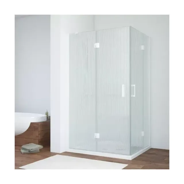 Душевой уголок AFA-F NOVO 110*90 01 Moru L, профиль белый, стекло Moru