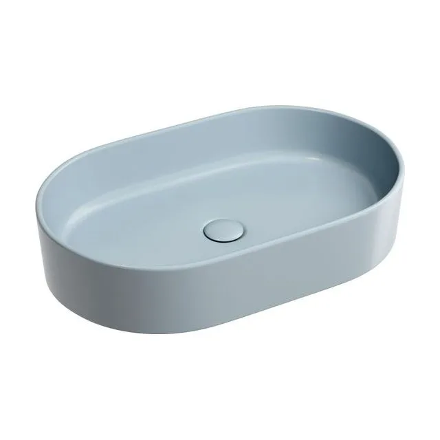Раковина из сантехнического фарфора Ceramica Nova Элемент (Element) 61 см CN6048MHL накладная цвет серо-голубой матовый