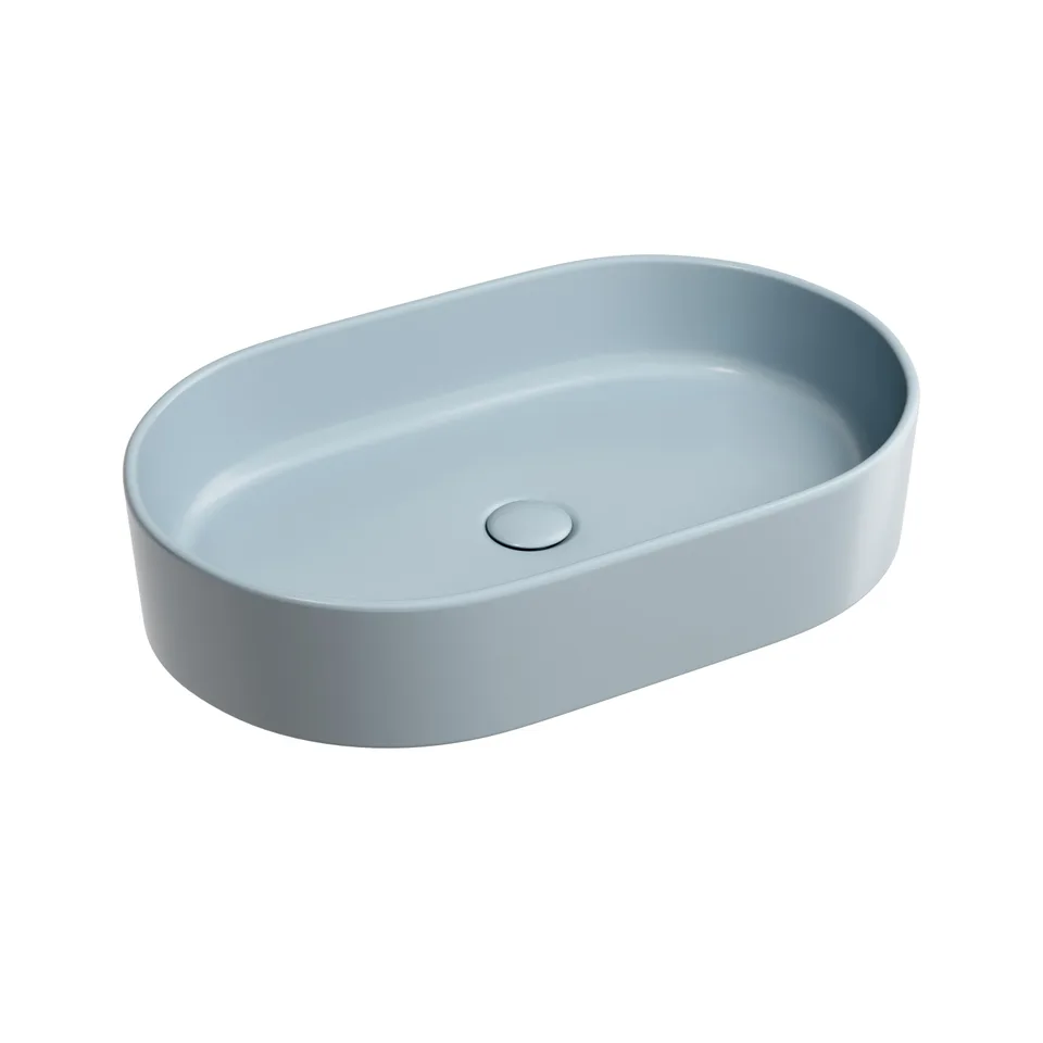 Раковина из сантехнического фарфора Ceramica Nova Элемент (Element) 61 см CN6048MHL накладная цвет серо-голубой матовый
