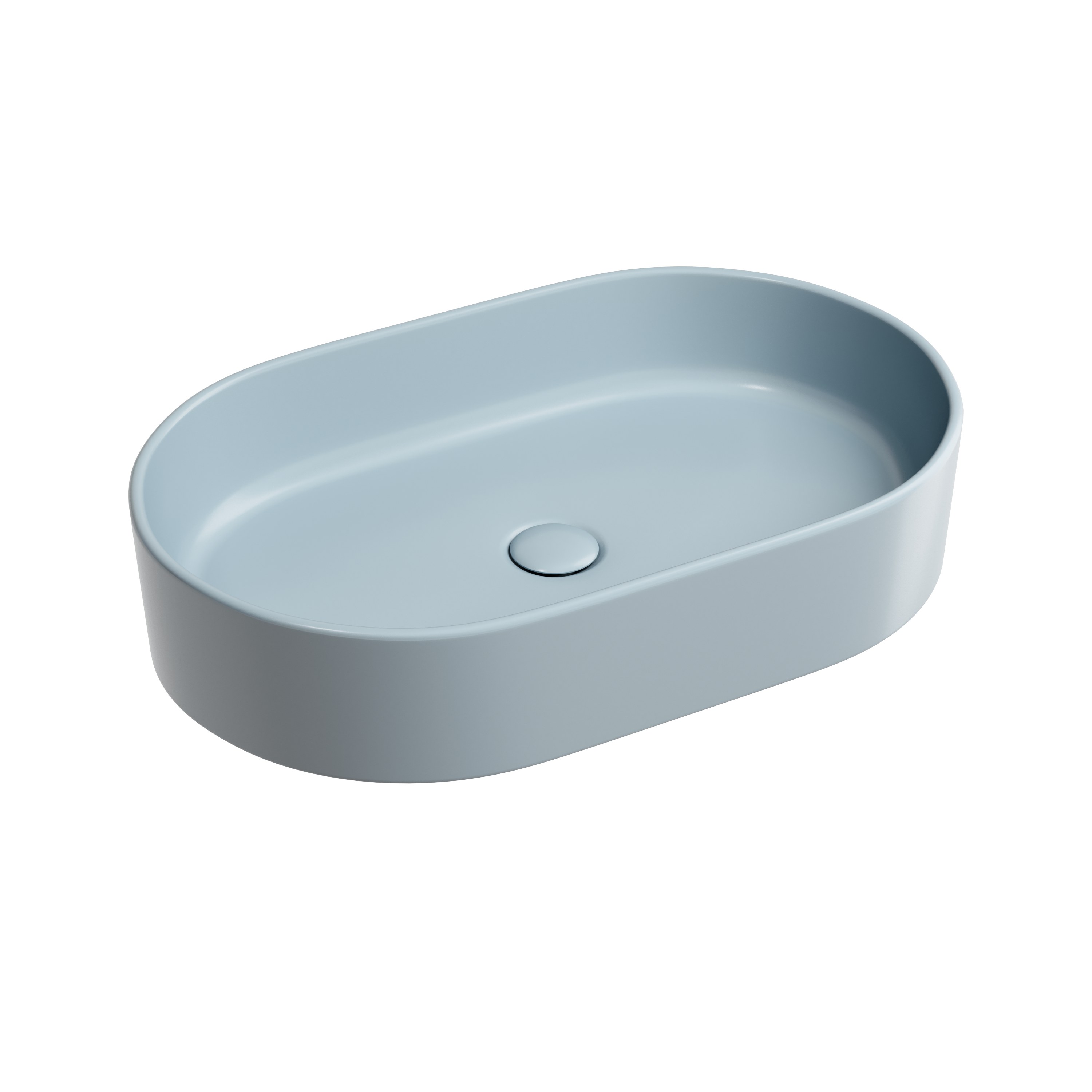 Раковина из сантехнического фарфора Ceramica Nova Элемент (Element) 61 см CN6048MHL накладная цвет серо-голубой матовый