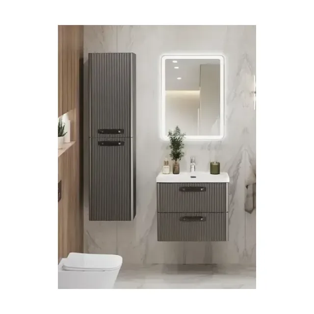 Комплект мебели BelBagno Дуэ (Due) 50 оружейная сталь,ручки матовый темный никель