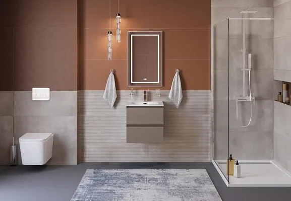 Комплект мебели BelBagno Крафт (Kraft) 39 50 подвесной бежевый матовый (раковина BB500/390ETL)