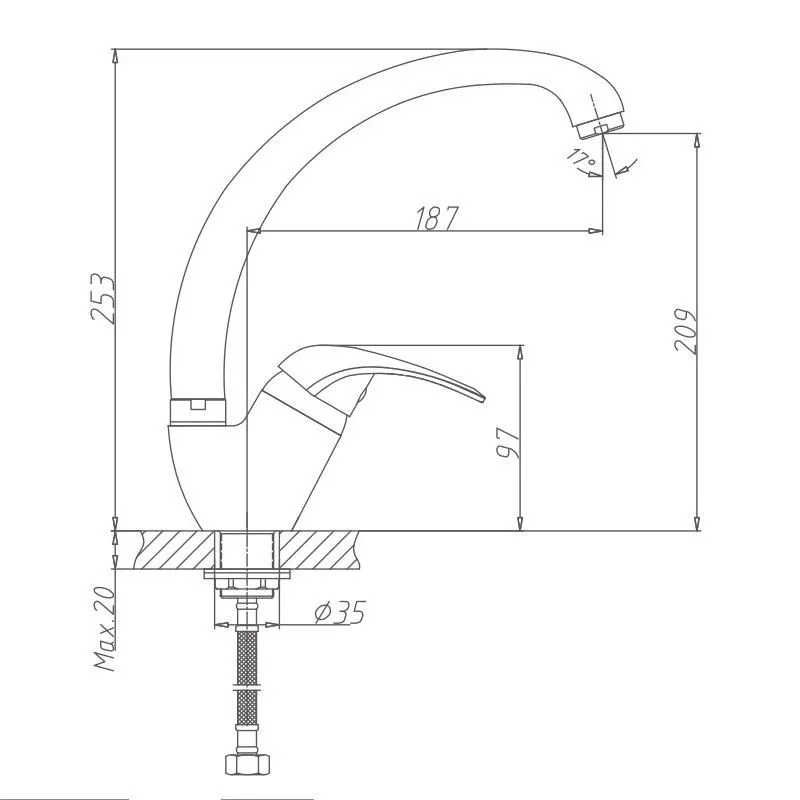 Смеситель Haiba HB4103-2 для кухни