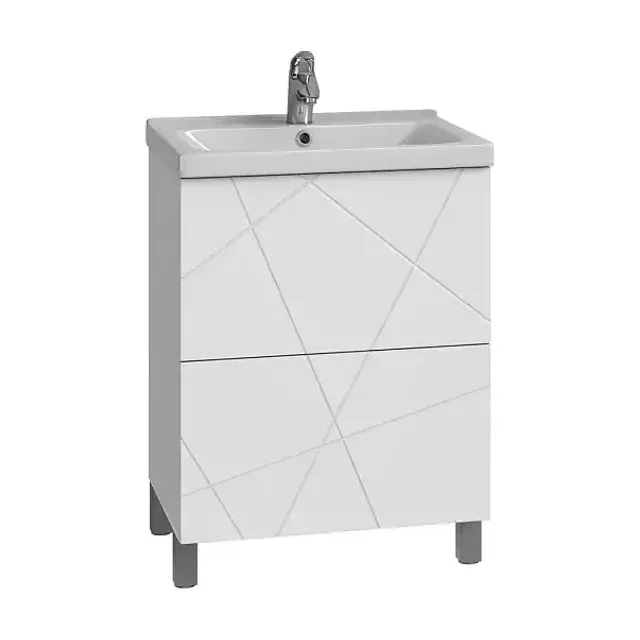 Тумба с раковиной Vigo Geometry 50 белая глянцевая