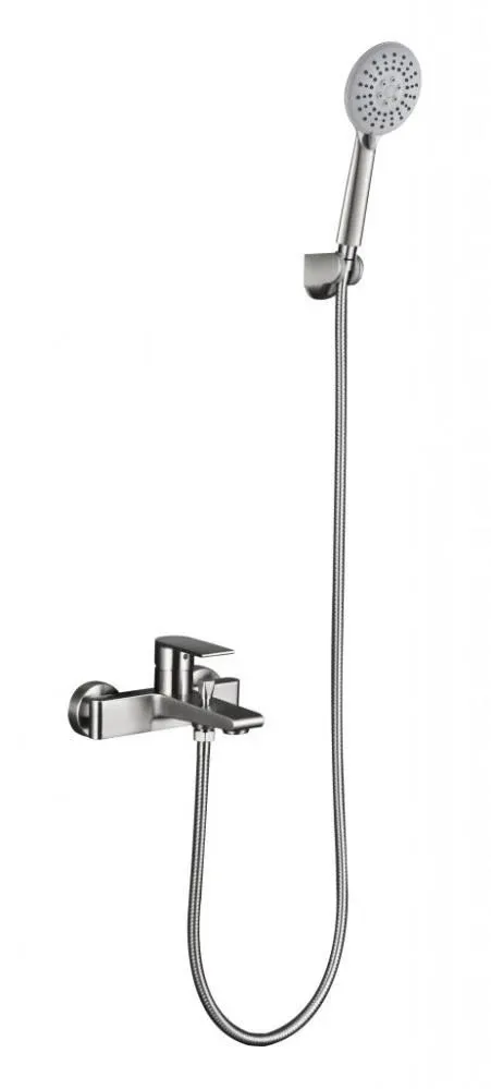 Смеситель BelBagno Свежесть (Nova) NOV-SET-VDH-IN для ванны и душа с душевыми аксессуарами сатин