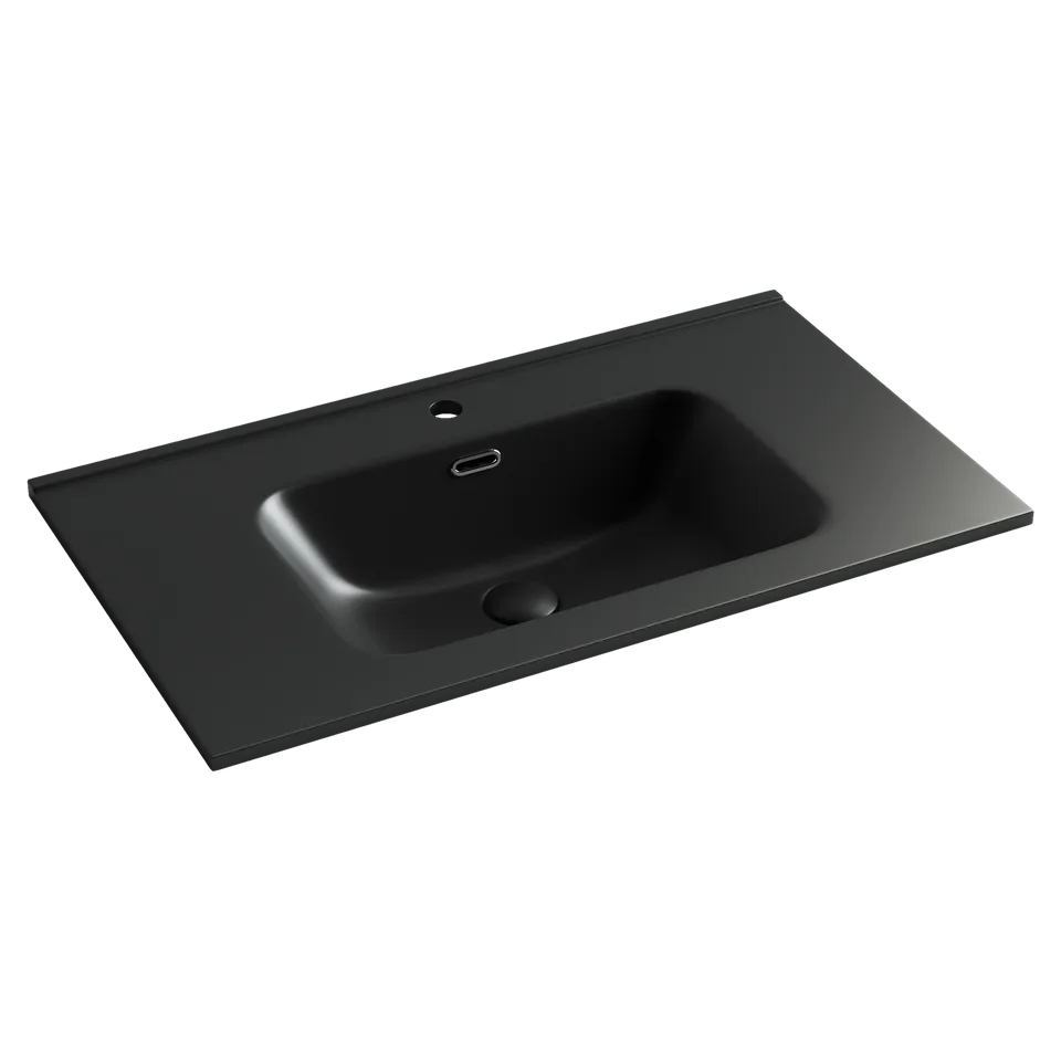 Раковина из сантехнического фарфора Ceramica Nova Элемент (Element) 81 см CN7005MB накладная цвет черный матовый