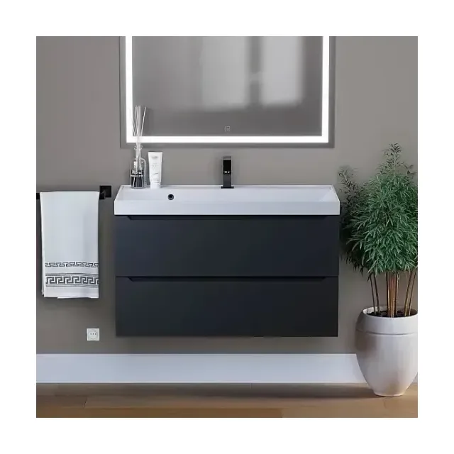 Тумба с раковиной Uperwood Tanos 90 черная, подвесная