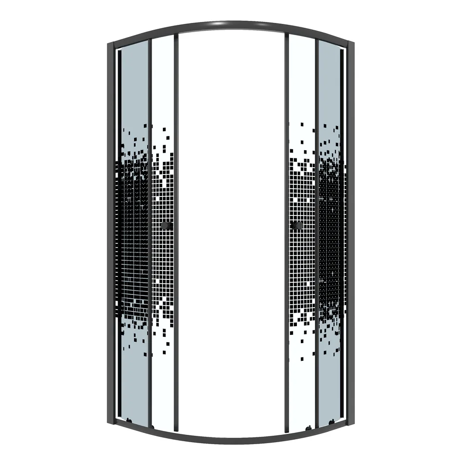 Душевое ограждение Niagara Eco NG-1007-14BLACK (90х90х190) Угловая,раздвижное,черный,стекло мозаика,1 место